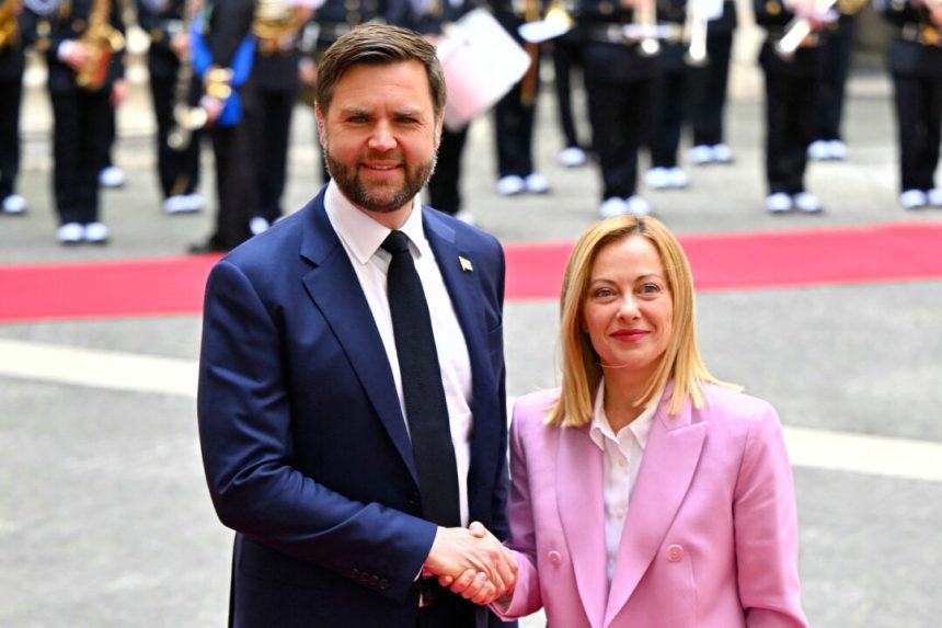 vance-meets-with-italy’s-meloni-in-trip-to-rome,-vatican