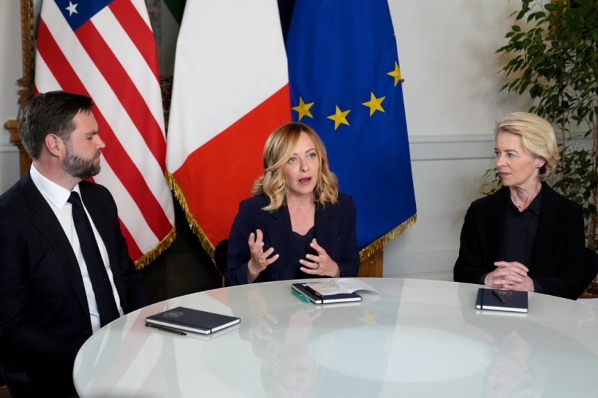 vance-meets-with-eu-president,-italian-prime-minister-in-hopes-of-fostering-trade-talks